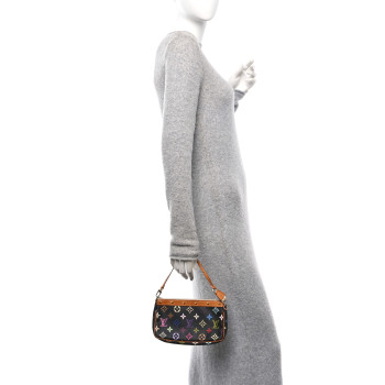 LOUIS VUITTON Monogram Multicolor Pochette Accessories Black