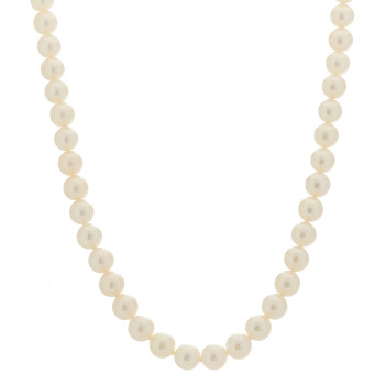 MIKIMOTO 18K White Gold Akoya Cultured Pearl 6.5-7mm Strand Necklace 18"