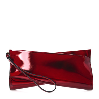 CHRISTIAN LOUBOUTIN Patent Psychic Twist Zip Clutch Bag Loubi
