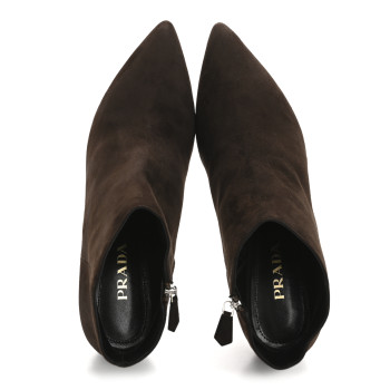 PRADA Suede Ankle Boots 40 Brown