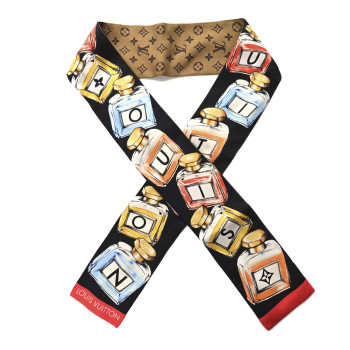LOUIS VUITTON Silk Monogram LV Essence Bandeau Black