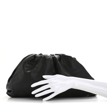 BOTTEGA VENETA Smooth Butter Calf The Pouch Oversized Clutch Black