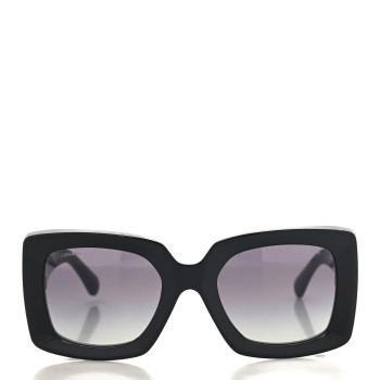 CHANEL Acetate Rectangle Sunglasses 5435 Black