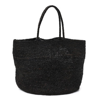 THE ROW Raffia Oregon Bag Black