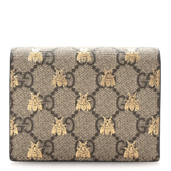 GUCCI GG Supreme Monogram Bee Print Card Case