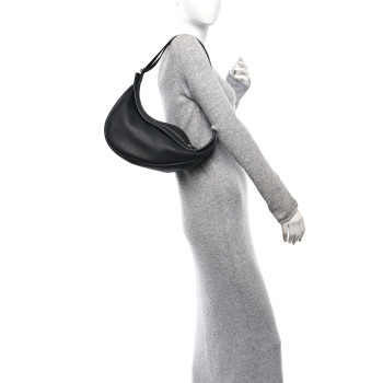 THE ROW Grained Calfskin Large Slouchy Banana Bag Black