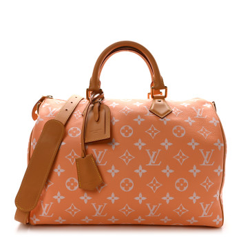 LOUIS VUITTON Calfskin Monogram Speedy P9 Bandouliere 40 Summer Peach