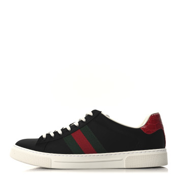 GUCCI Econyl Nylon Diva Crocodile Web Mens Ace Sneakers 9 Black