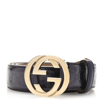 GUCCI Metallic Guccissima Interlocking G Belt 95 38 Purple