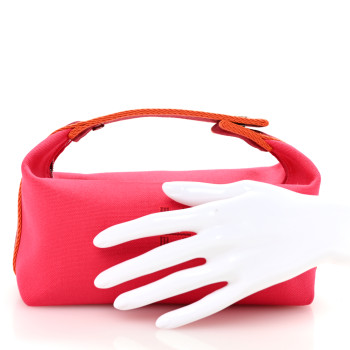 HERMES Canvas Small Bride-A-Brac Pouch Hibiscus