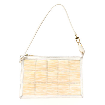 LOUIS VUITTON Epi Stretch Delmonico Pochette White