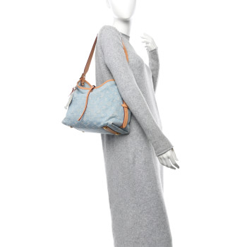 LOUIS VUITTON Monogram Denim CarryAll PM Sky Blue