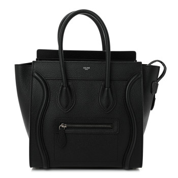 CELINE Drummed Calfskin Micro Luggage Black