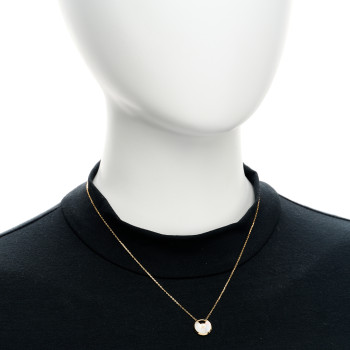 CARTIER 18K Yellow Gold Diamond Mother of Pearl XS Amulette de Cartier Pendant Necklace