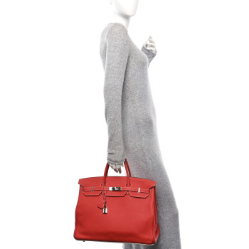 HERMES Togo Casaque Birkin 40 Sanguine White