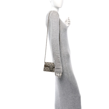 GUCCI GG Supreme Monogram Super Mini Dionysus Shoulder Bag Taupe