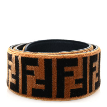 FENDI Velvet Tapestry FF Strap You Tobacco