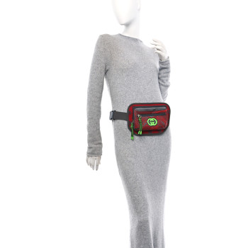 GUCCI Jersey Nylon GG Sportsy Belt Bag Red Multicolor