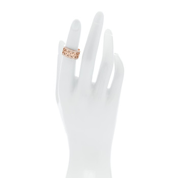 HERMES 18K Rose Gold Diamond PM Chaine d'Ancre Divine Ring 49 5