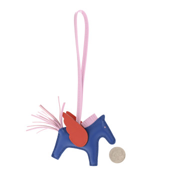 HERMES Milo Lambskin Grigri Rodeo Pegase Horse Bag Charm PM Bleu France Mauve Sylvestre Capucine