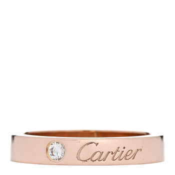 CARTIER 18K Pink Gold Diamond 3mm C De Cartier Wedding Band Ring 46 3.75
