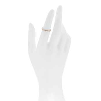HERMES 18K Rose Gold Diamond PM Ever Kelly Wedding Band Ring 49 5