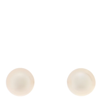 TIFFANY Sterling Silver 14K Yellow Gold Freshwater Cultured Pearl 8-8.5mm Ziegfeld Earrings