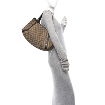 GUCCI Monogram Medium Abbey Shoulder Bag Dark Brown