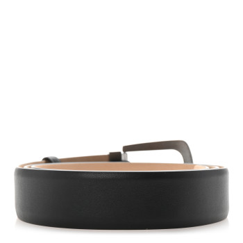 CHANEL Calfskin Belt 95 38 Black