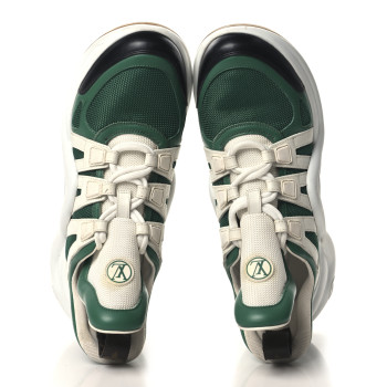 LOUIS VUITTON Calfskin Technical Nylon LV Archlight Sneakers 39 Green
