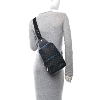 LOUIS VUITTON Damier Graphite Avenue Sling Backpack Blue