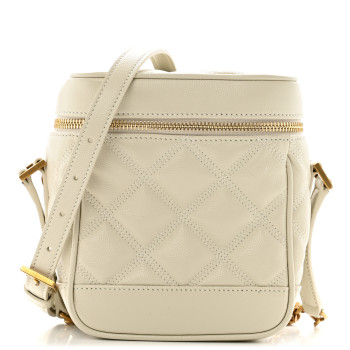 SAINT LAURENT Grain de Poudre Quilted 80's Vanity Bag Crema Soft
