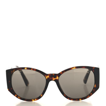 CHANEL Acetate Polarized Oval Sunglasses 5411 Brown