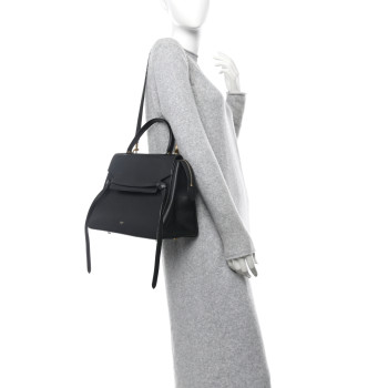 CELINE Drummed Calfskin Mini Belt Bag Black