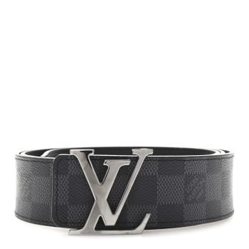 LOUIS VUITTON Damier Graphite 40mm LV Initiales Belt 105 42