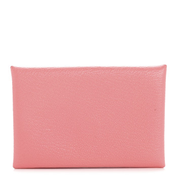 HERMES Chevre Mysore Calvi Card Case Rose Azalee