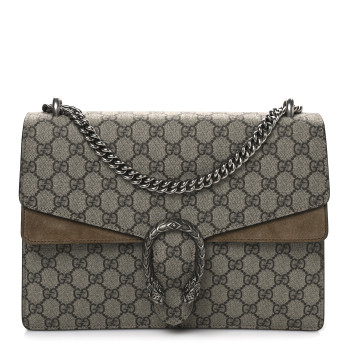 GUCCI GG Supreme Monogram Medium Dionysus Shoulder Bag Taupe
