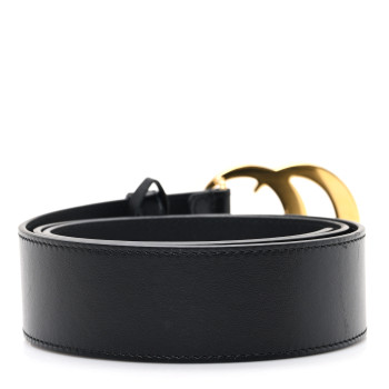 GUCCI Calfskin Double G 40mm Belt 90 36 Black