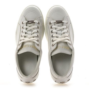 JIMMY CHOO Smooth Calfskin Star Studded Cash Sneakers 40 Ultra White