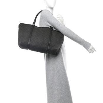 GUCCI Nylon Monogram Large Joy Tote Black