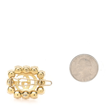GUCCI Metal Pearl Double G Hair Clip Aged Gold