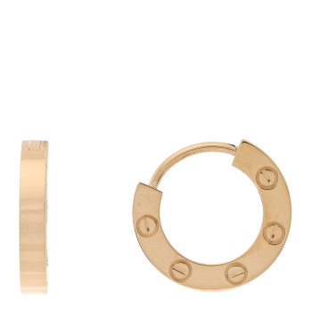 CARTIER 18K Yellow Gold LOVE Hoop Earrings
