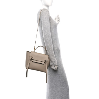 CELINE Grained Calfskin Micro Belt Bag Light Taupe