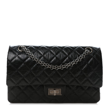 CHANEL Aged Calfskin Quilted 2.55 Reissue 225 Flap Black