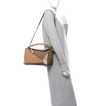 LOEWE Calfskin Medium Puzzle Bag Warm Desert Mink