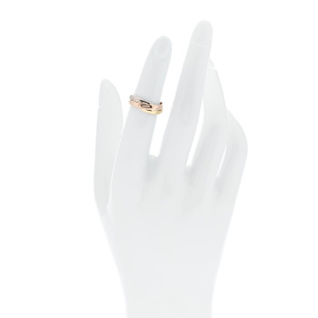 CARTIER 18K Pink Yellow White Gold Small Trinity Ring 47 4