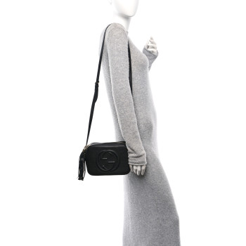 GUCCI Pebbled Calfskin Small Soho Disco Bag Black