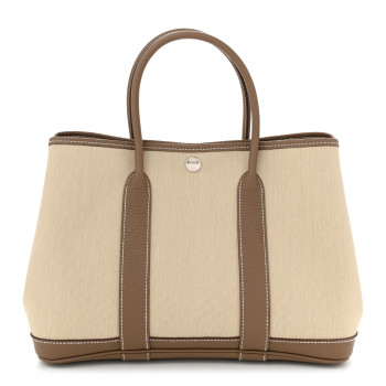 HERMES Twill D Negonda Garden Party 30 TPM Tote Beton Etoupe