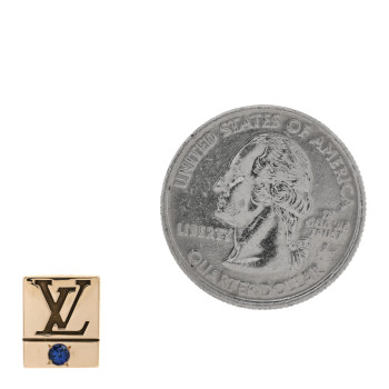 LOUIS VUITTON 14K Yellow Gold Blue Sapphire Employee Pin