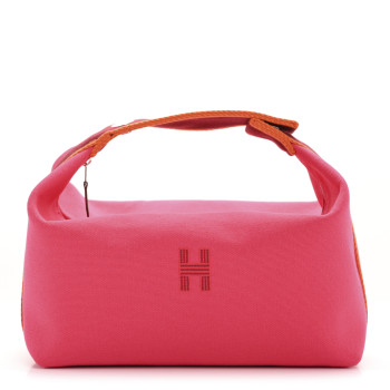 HERMES Canvas Large Bride-A-Brac Pouch Hibiscus